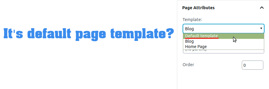 How to check it’s default page template?
