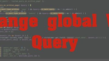 How to change arguments of the global query on default pages