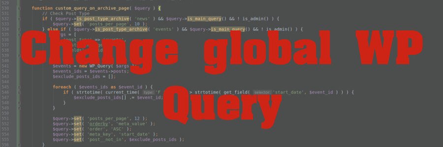 How to change arguments of the global query on default pages